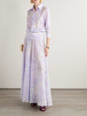 Pucci Printed cotton-voile maxi skirt